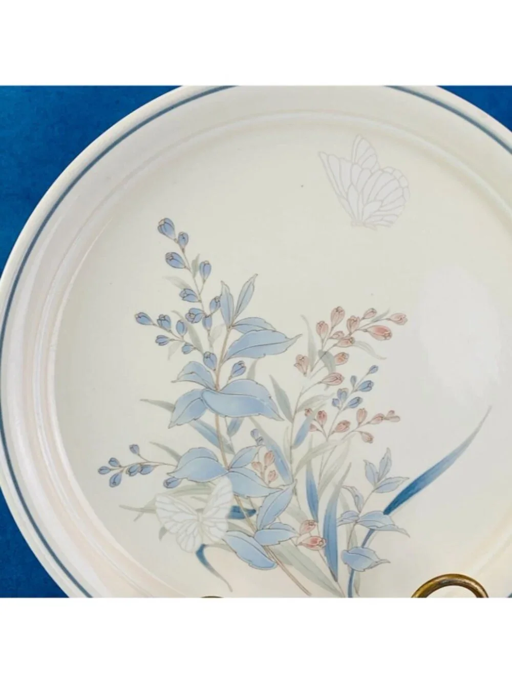 Noritake Keltcraft KILKEE 9109 Blue Floral Butterfly Ireland Dinner Plates Set 4